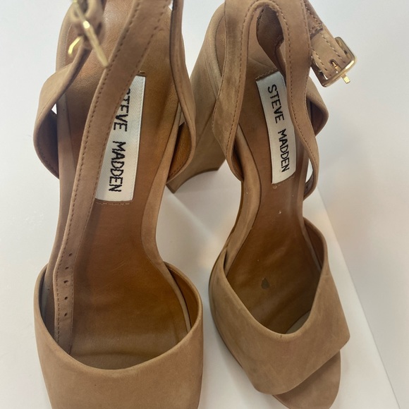 STEVE MADDEN - Platforms Tan Spring Block Heels - Picture 6 of 6